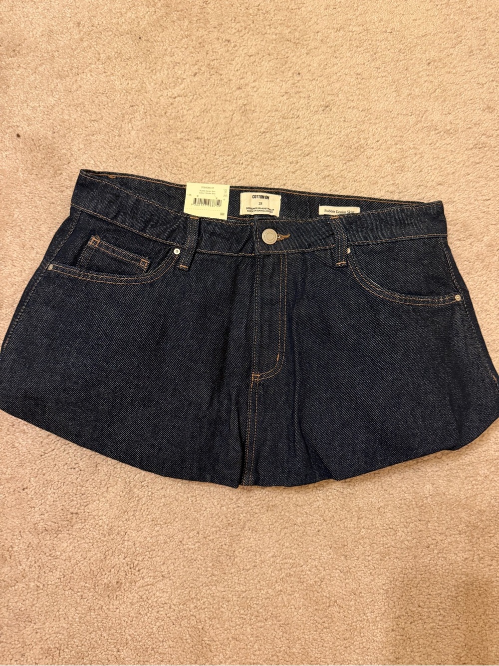 Cotton On Dark Indigo Denim Mini Skirt